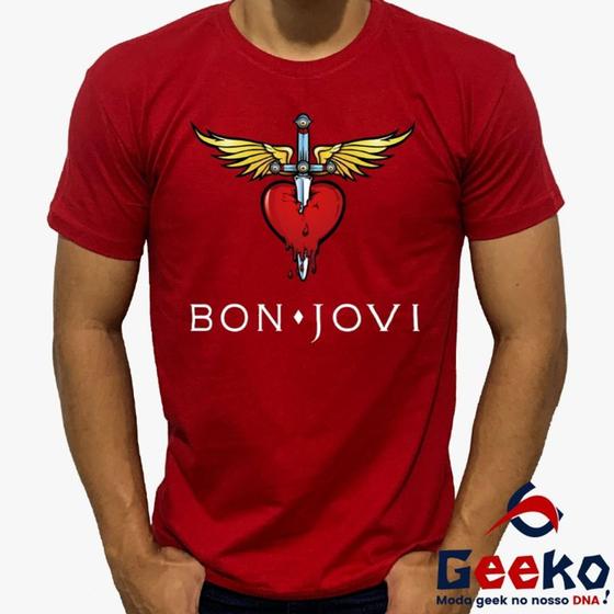Imagem de Camiseta Bon Jovi 100% Algodão Rock Geeko