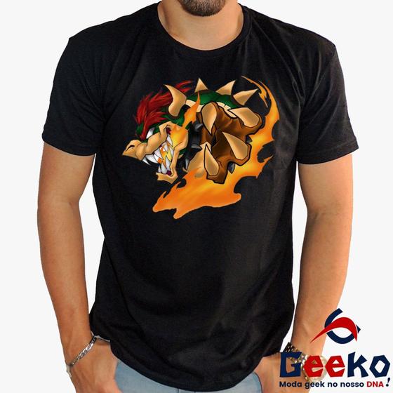 Imagem de Camiseta Bowser 100% Algodão Super Mario Bros Geeko