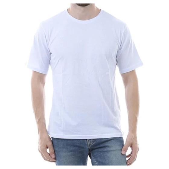 Imagem de Camiseta Branca Básica Feminina Masculina Tecido de Algodão Fio 30.1