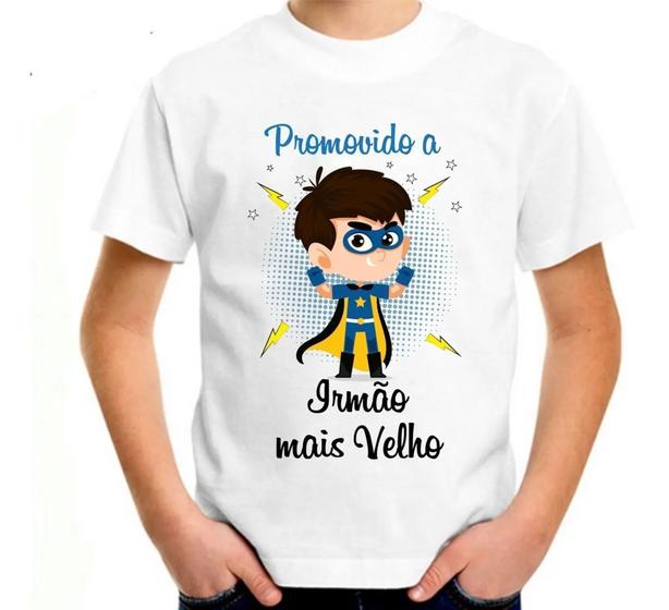 Imagem de Camiseta Branca Infantil Mimo Promovido a Irmão Mais Velho