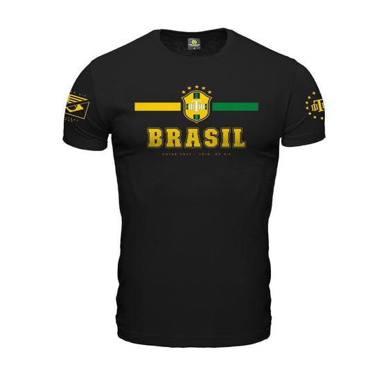 Camiseta Brasil Copa Catar 2022 Team Six - Preta Menor preço em Camiseta Brasil Copa Catar 2022 Team Six - Preta