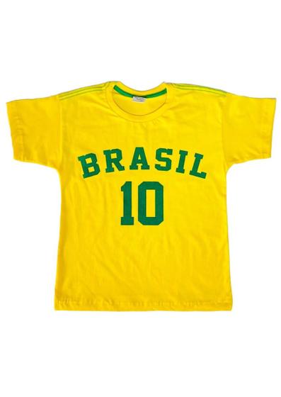 Imagem de Camiseta Brasil Estampada Juvenil 100% Poliéster