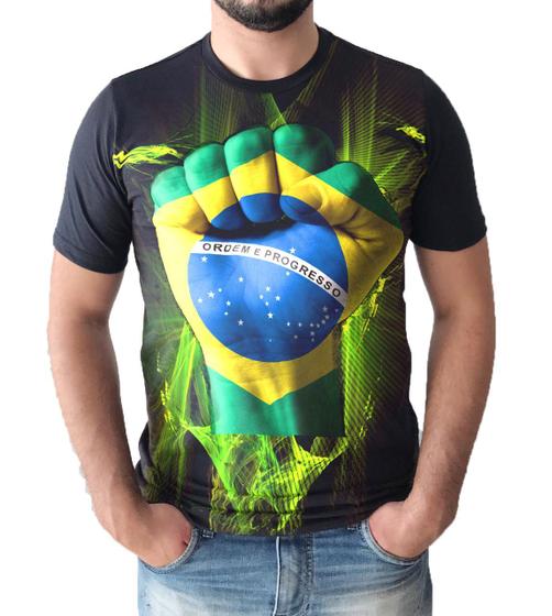 Camiseta Brasil Mao Da democracia Camisa Blusa Masculina Menor preço em Camiseta Brasil Mao Da democracia Camisa Blusa Masculina