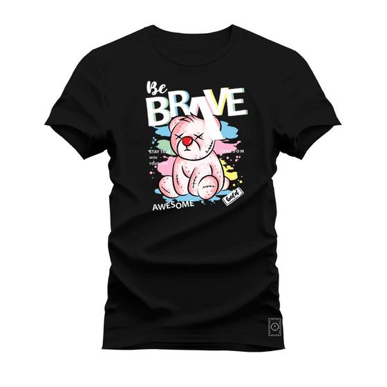 Imagem de Camiseta Brave Plus Size Grande Gola Redonda Estampa Digital