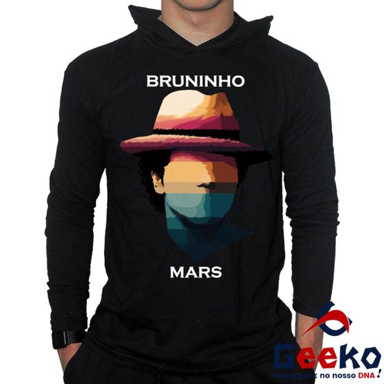 Imagem de Camiseta Bruninho Mars Manga Longa com Capuz 100% Algodão Bruno Live in Brazil 2024 Brasil Geeko 01