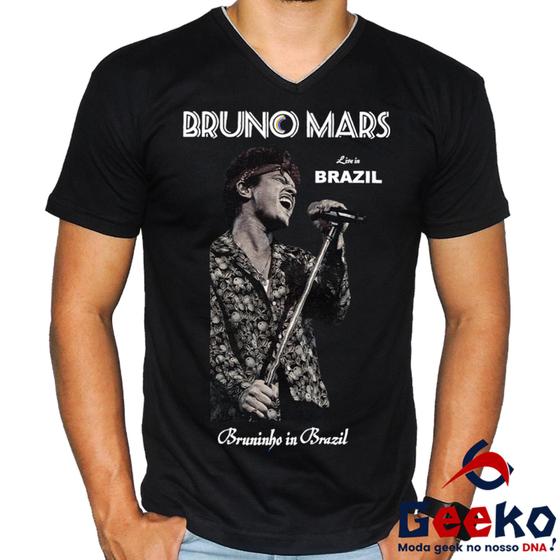 Imagem de Camiseta Bruno Mars 100% Algodão Bruninho Live in Brazil 2024 Brasil Geeko 04