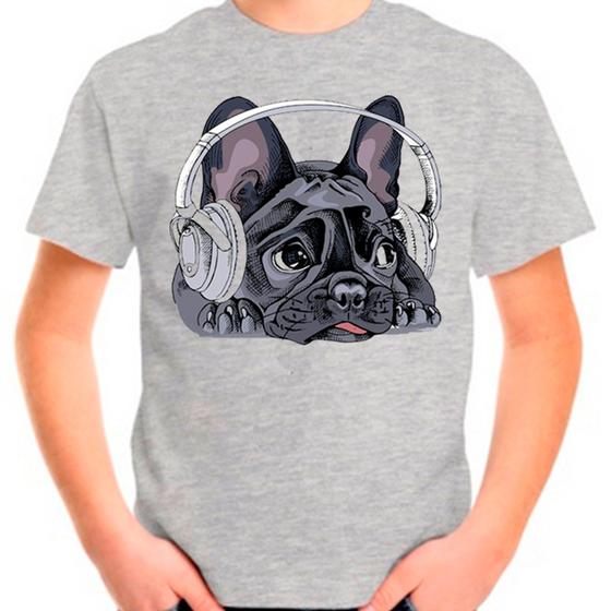 Imagem de Camiseta Buldogue Francês Pet Dog Cachorro Cinza Infantil02