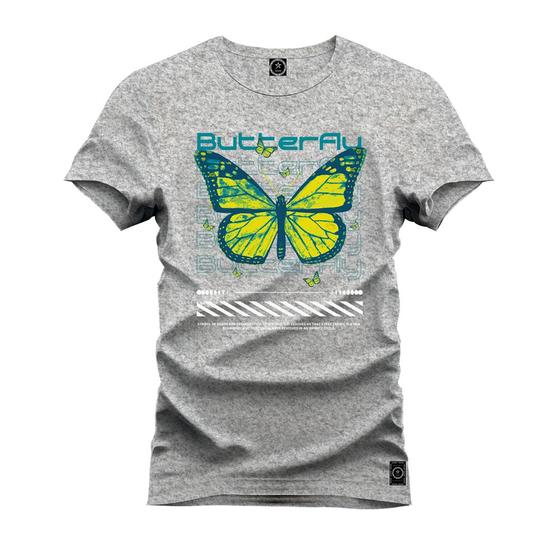 Imagem de Camiseta Butterfly Algodão Confortável Estampada Gola Redonda