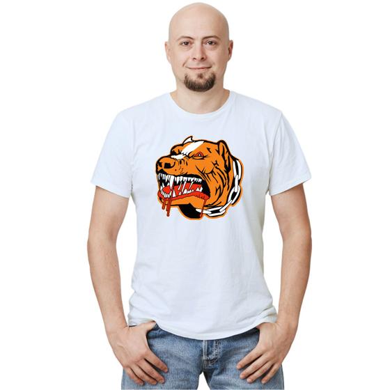 Imagem de Camiseta Cachorro Pit Bull Dog Camisa Personalizada Blusa Adulto Algodão com Poliéster