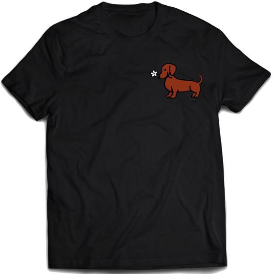 Imagem de Camiseta Cachorro Salsichinha Camisa Fofo Cute dog Doguinho