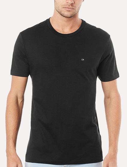 Imagem de Camiseta Calvin Klein Masculina Meia Malha Basica CK Preta