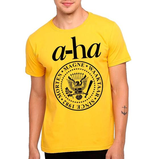 Imagem de Camiseta camisa A-HA, banda new wave anos 80 varias cores exclusiva unissex