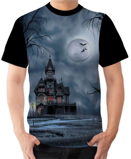 Imagem de Camiseta Camisa Ads  Casa Mal Assombrada Terror Fantasma Morcego 1