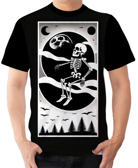 Imagem de Camiseta Camisa Ads Caveira Crânio Esqueleto Humano Terror