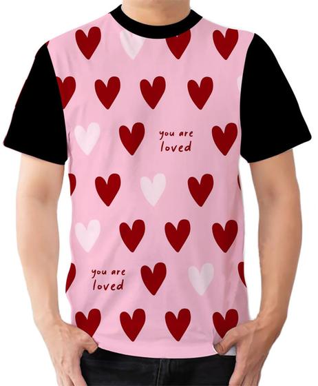 Imagem de Camiseta Camisa Ads  Coração Vermelho Amor Dia dos Namorados 3