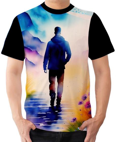Imagem de Camiseta Camisa Ads Homem Caminhando