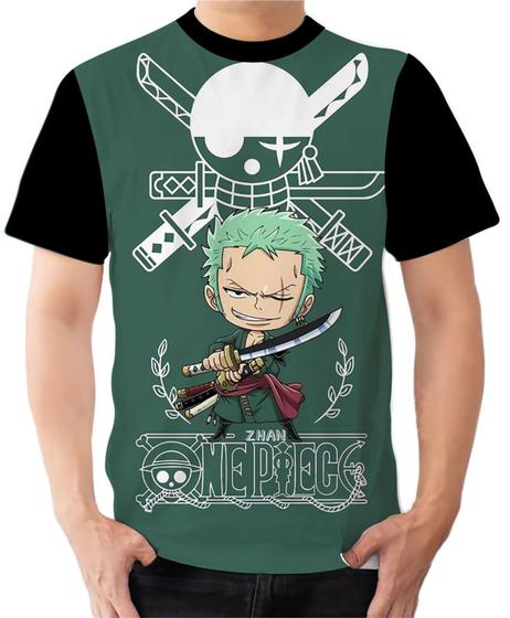 Imagem de Camiseta Camisa Ads  Zoro One Piece Anime Piratas Chapéu de palha 1