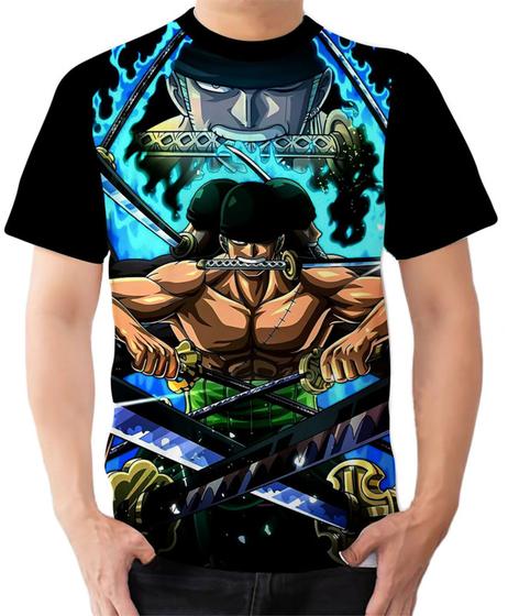 Imagem de Camiseta Camisa Ads  Zoro One Piece Anime Piratas Chapéu de palha 2
