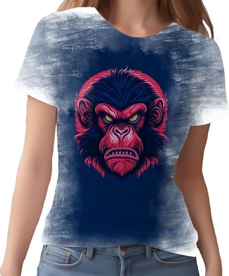 Imagem de Camiseta Camisa Babuino Macaco Gorila Face Animais Selva 1