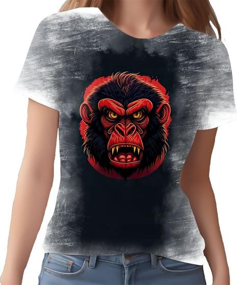 Imagem de Camiseta Camisa Babuino Macaco Gorila Face Animais Selva 2