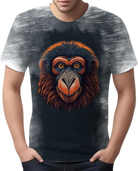 Imagem de Camiseta Camisa Babuino Macaco Gorila Face Animais Selva 6