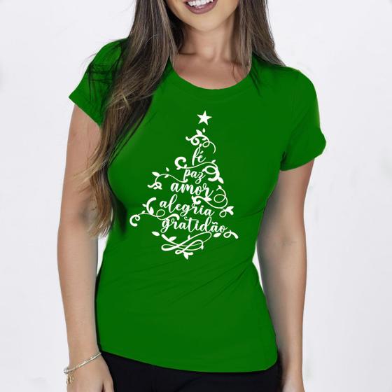 Imagem de Camiseta Camisa Baby Look T-shirt Feminina Para Natal Natalina Tema Natalino