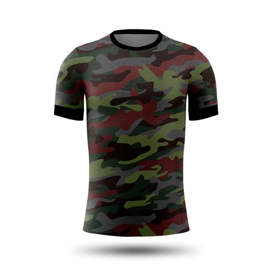 Imagem de Camiseta Camisa Camuflada Exército Militar Pesca Caça C/punho