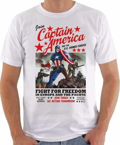 Imagem de Camiseta Camisa Capitão América Vingadores Anime Nerd Geek