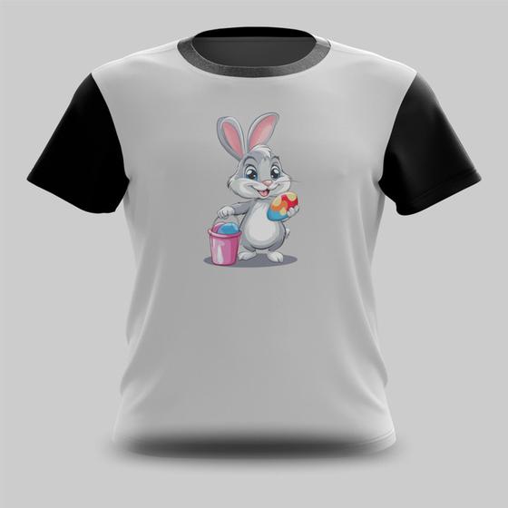 Imagem de Camiseta Camisa Coelho com Ovo de Páscoa Colorido