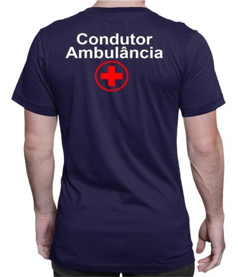 Imagem de Camiseta Camisa Condutor Ambulância Motorista Uniforme Job Logo Frente e Costa