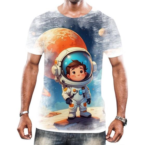 Imagem de Camiseta Camisa Crianças Astronautas Planetas Galáxias 1