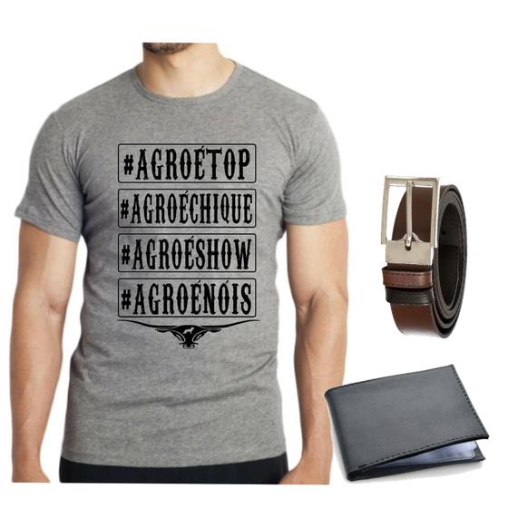 Imagem de Camiseta camisa dia dos pais agro é top roça pecuária cinto carteira