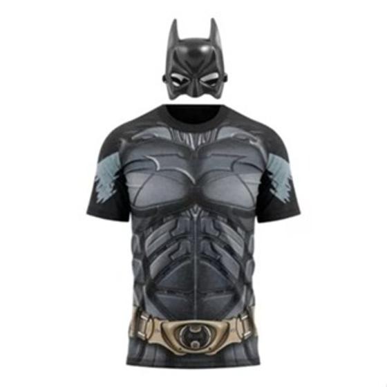 Imagem de Camiseta Camisa Dry fit Batman Adulta Com Máscara