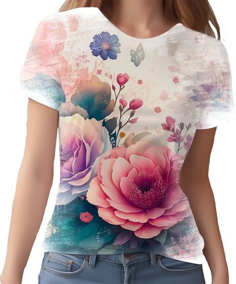 Imagem de Camiseta Camisa Estampa Art Floral Flor Natureza Florida 12