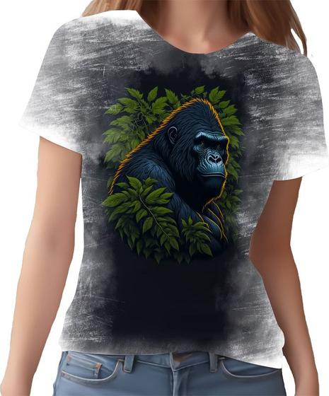 Imagem de Camiseta Camisa Estampada Primata Gorila Selva Africa HD 1