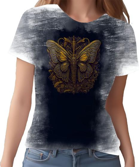 Imagem de Camiseta Camisa Estampada Steampunk Borboleta Tecnovapor 2