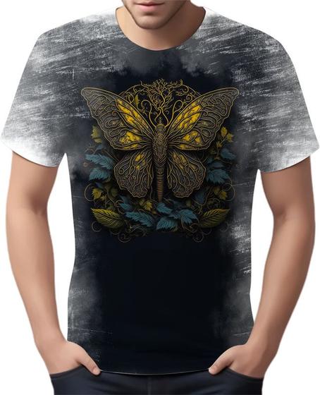 Imagem de Camiseta Camisa Estampada Steampunk Borboleta Tecnovapor 4