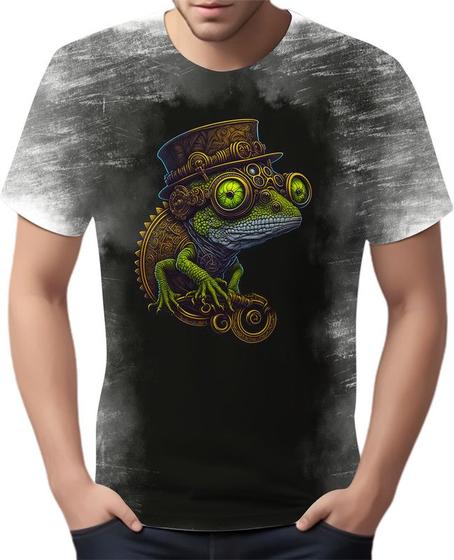 Imagem de Camiseta Camisa Estampada Steampunk Camaleão Tecnovapor 3