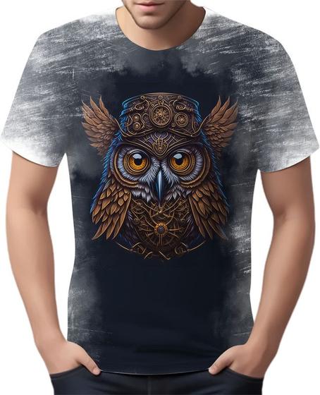 Imagem de Camiseta Camisa Estampada Steampunk Coruja Tecnovapor 3