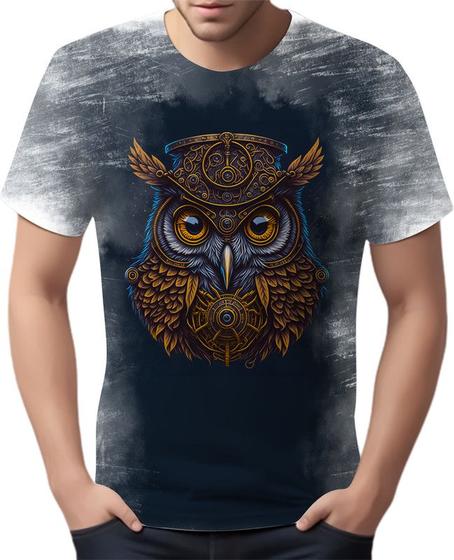 Imagem de Camiseta Camisa Estampada Steampunk Coruja Tecnovapor 4