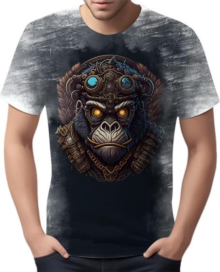 Imagem de Camiseta Camisa Estampada Steampunk Gorila Tecnovapor 2