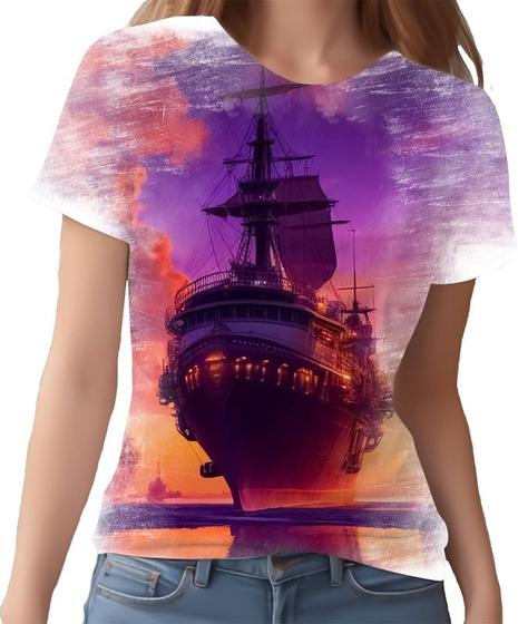 Imagem de Camiseta Camisa Estampada Steampunk Navio Embarcação HD 2