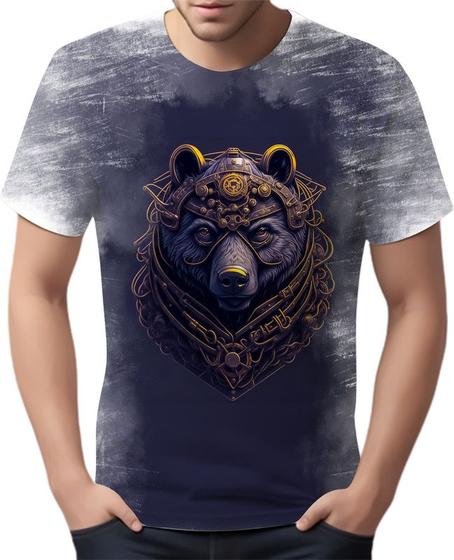 Imagem de Camiseta Camisa Estampada Steampunk Urso Tecnovapor HD 13