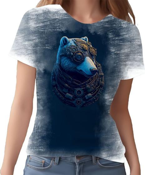 Imagem de Camiseta Camisa Estampada Steampunk Urso Tecnovapor HD 7