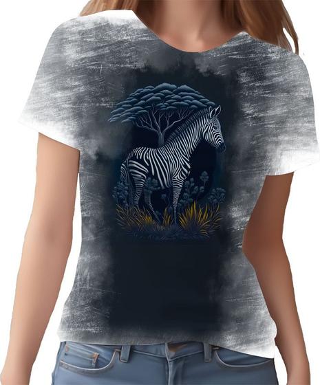 Imagem de Camiseta Camisa Estampada T-shirt Animais Zebra Listras HD 1