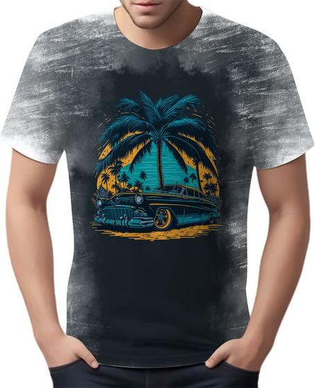 Imagem de Camiseta Camisa Estampadas Carros Moda Cenário Praia HD 4