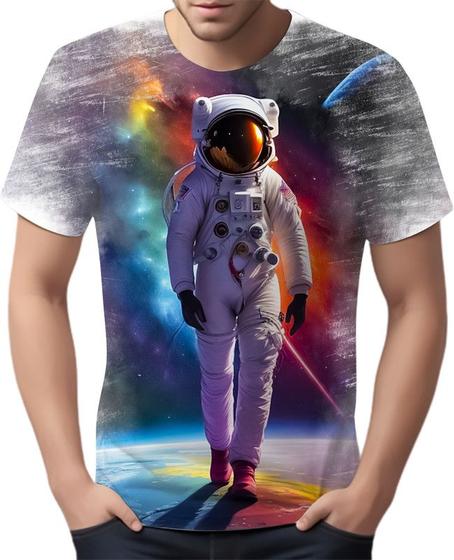 Imagem de Camiseta Camisa Galaxias Astronauta Marte Lua Planetas 1