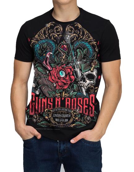 Imagem de Camiseta Camisa Guns Roses Rock Axel Preta Masculina Infantil