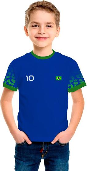 Camiseta Camisa Infantil Seleção Brasileira Amarelo Azul Verde Copa do Mundo Brasil 2022 Qatar Menor preço em Camiseta Camisa Infantil Seleção Brasileira Amarelo Azul Verde Copa do Mundo Brasil 2022 Qatar