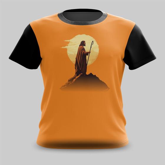 Imagem de Camiseta Camisa Jesus com Cajado na Montanha